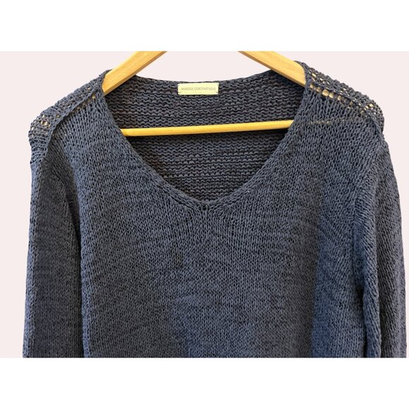 Vintage Marika Contompasis Cotton Blend Sweater Size 3 Coastal Chic New England - Picture 2 of 6